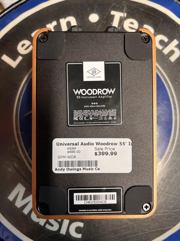 Universal Audio Woodrow 55 Amplifier back cover