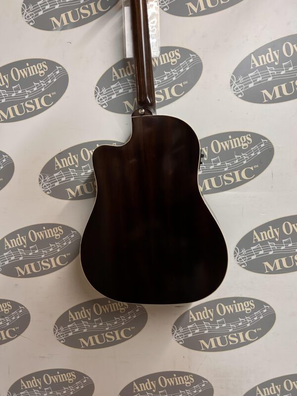 An Epiphone J-45 EC Acoustic Guitar - Aged Vintage Sunburst Gloss with a logo on it.